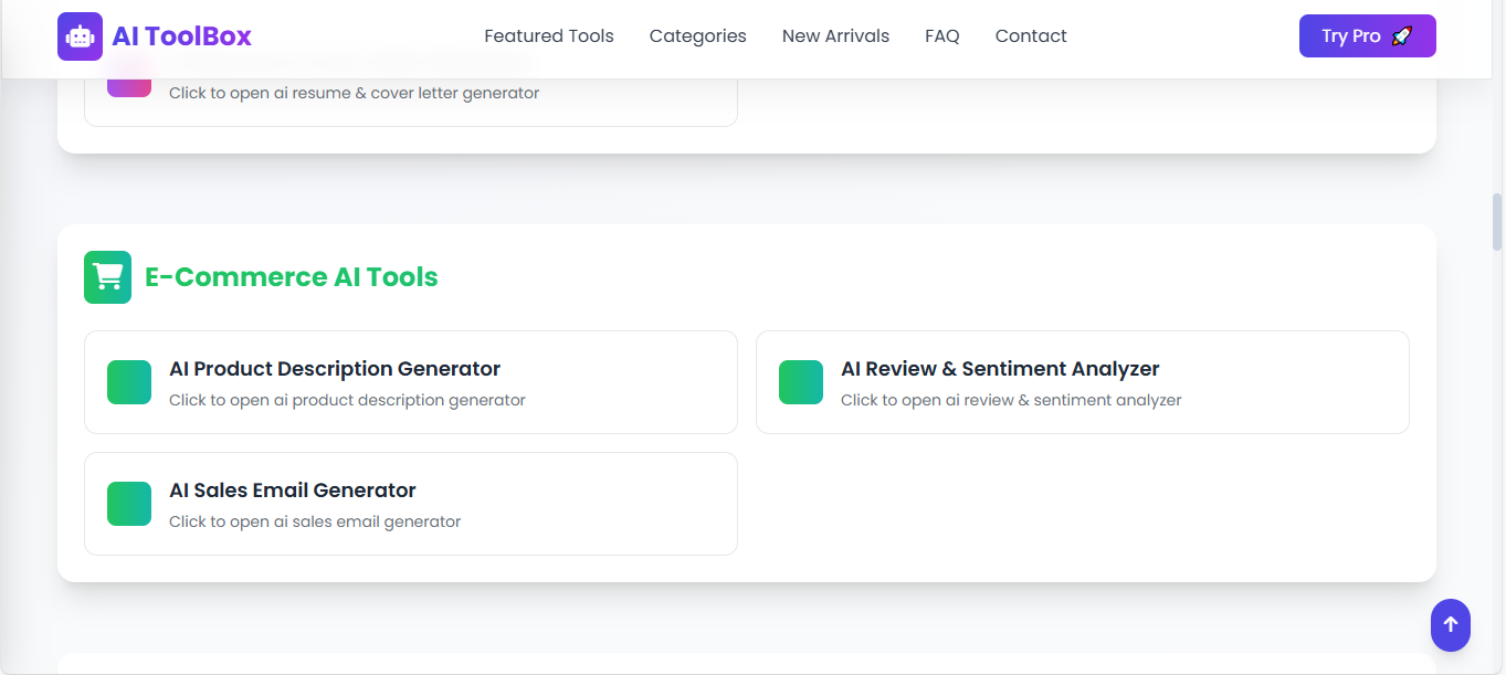E-Commerce AI Tools